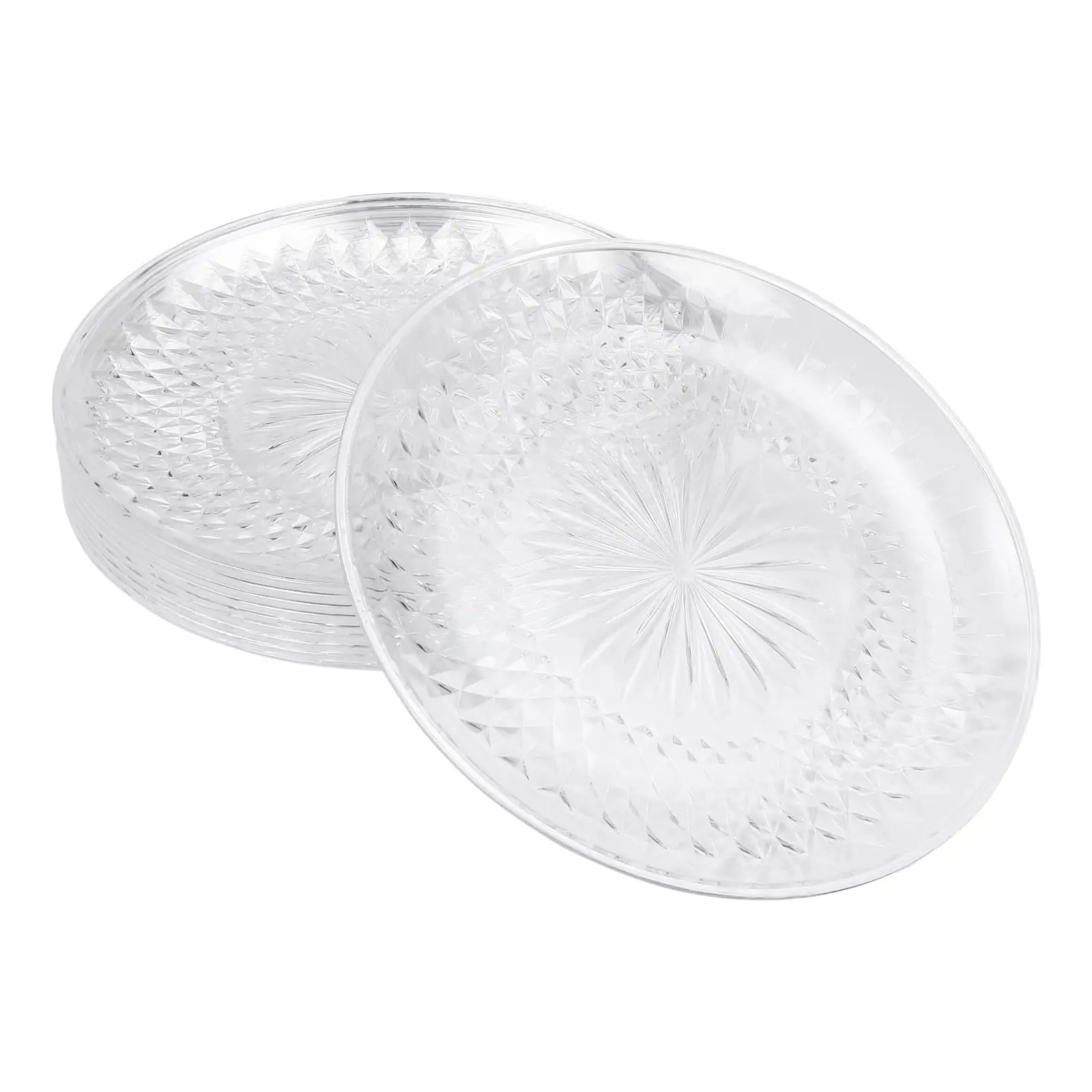 

10 упаковок прозрачных тарелок 14 дюймов, прозрачные пластиковые тарелки, сервировочное блюдо, идеально подходящее для свадьбы, вечеринки, дня святого Валентина, еды, торта, печенья