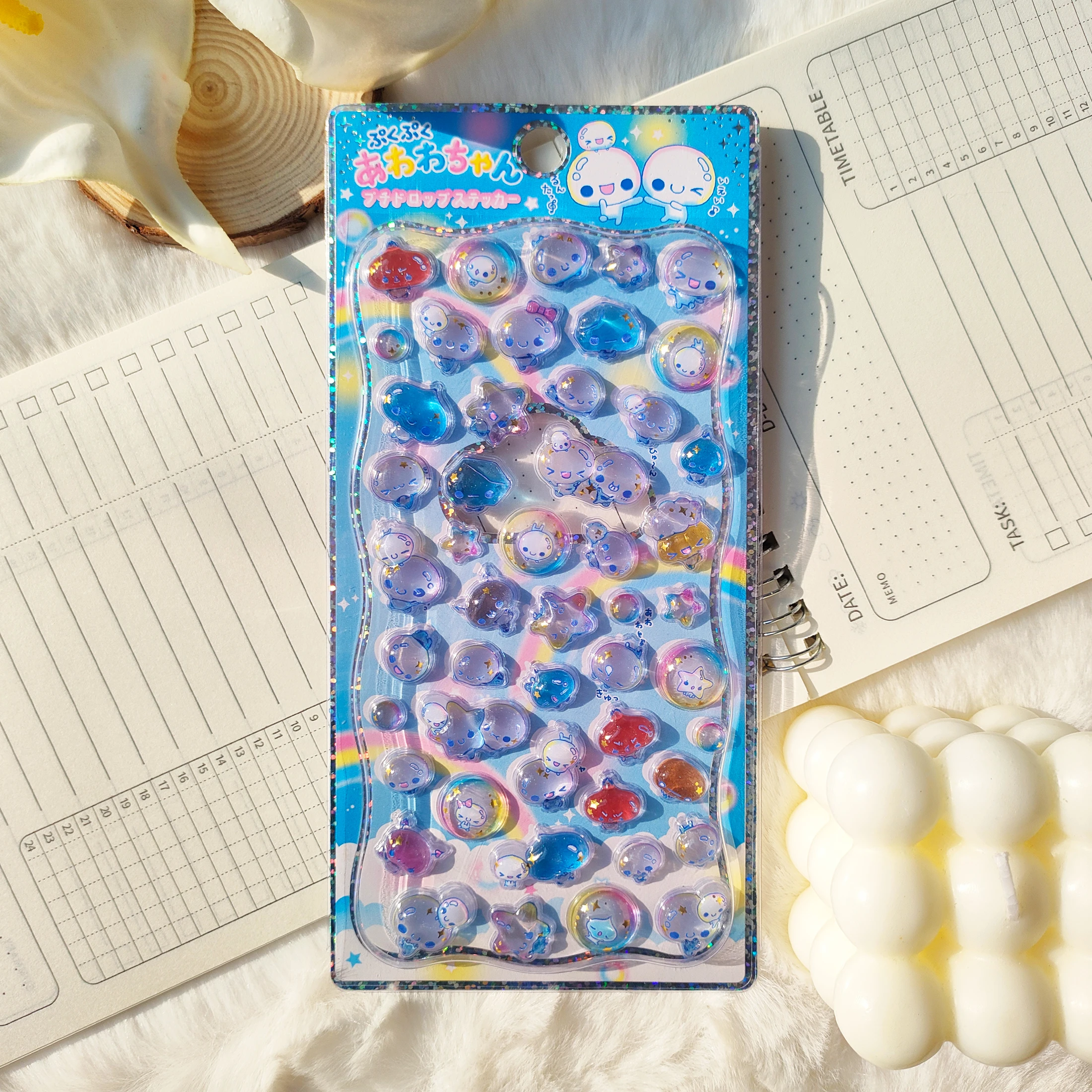 Cute Bubble 3D Relief Diamond Stickers Animal Decals Waterproof Kawaii Aesthetic DIY Handcraft Art Craft for Kids Decor