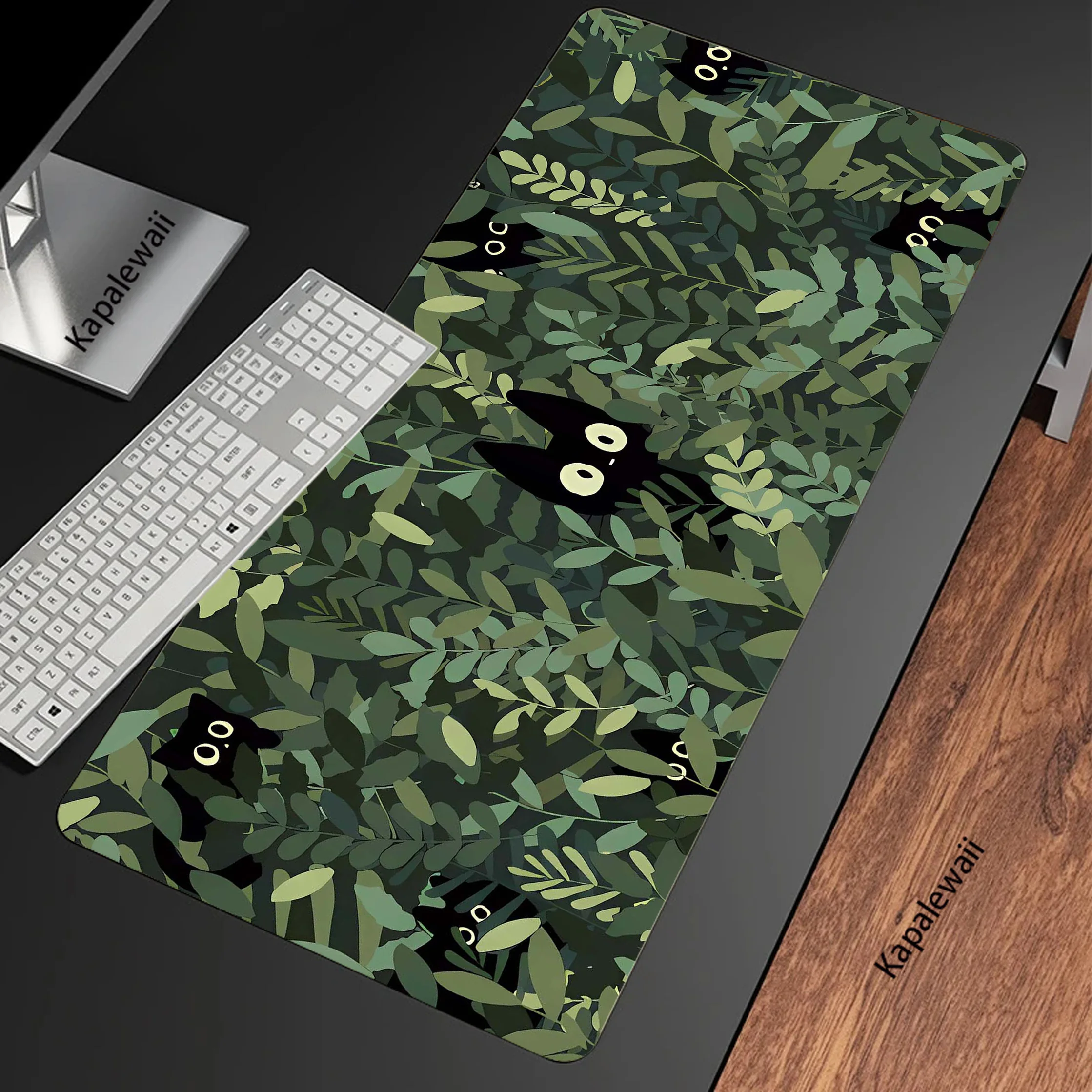 Cat Plant Mouse Pad Gaming Mousemat Rubber Large Desk Mat Pc Gamer Accessoires Mousepad Locking Edge Speed Keyboard Pads XXL