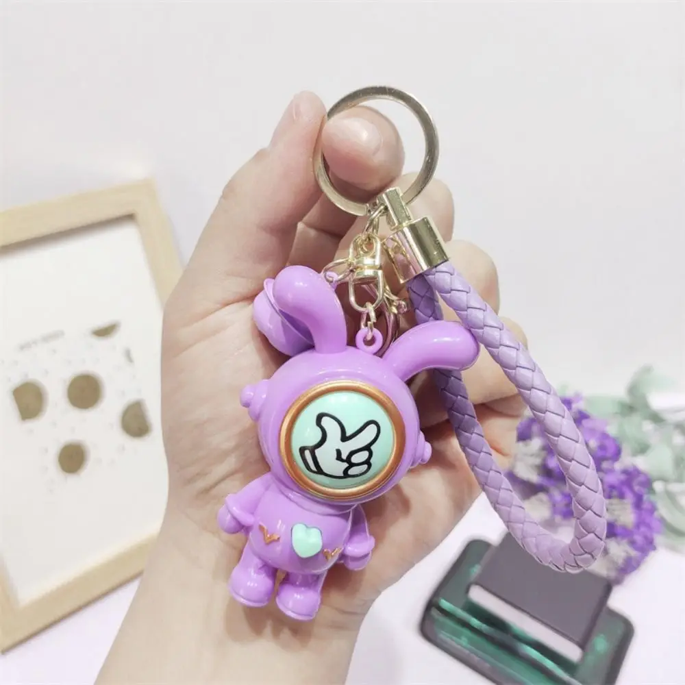 Mini Funny Finger-guessing Game Keychain Creative Cartoon Face-changing Keyring Keyring Button Rabbit Pendant Earphone Case