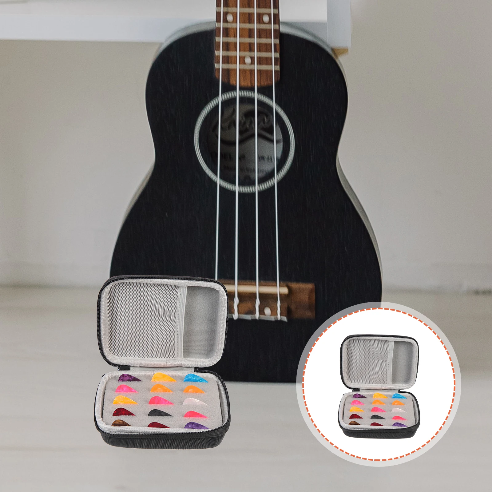 

Pick Storage Box Guitar Plectrum Holders Aid Picks Bass Bag Bags Keyring Container Large Capacity