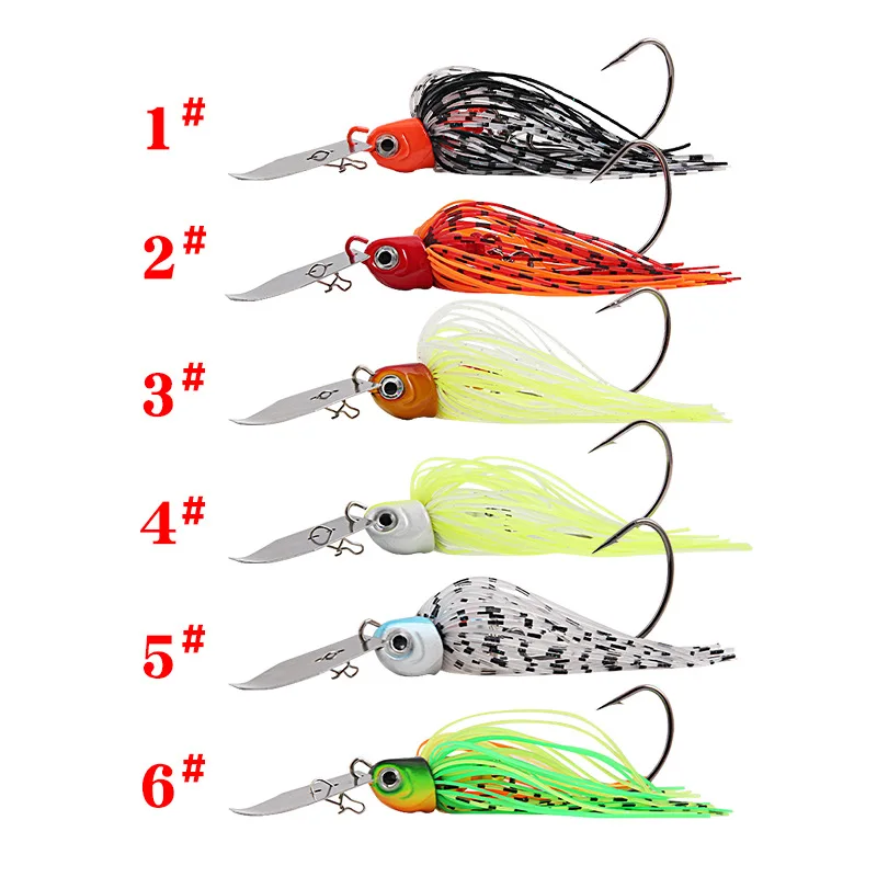 Spinnerbait Fishing Lures Jig Bass Fishing Lure with Weed Guard Metal Spinner Baits Swim Jigs Freshwater Saltwater Fishing