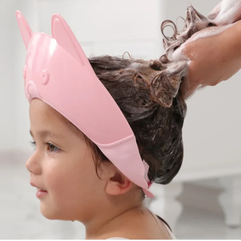 Children Shower Caps Adjustable Childrens Shower Hat Waterproof Kids Bath Cute Infant Wash Hair Shield Cap for Eye Protection