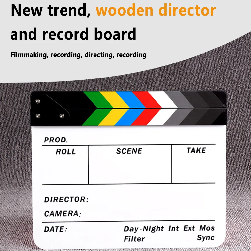 Vlog Recording Director Cinema Clapperboard Notice Clapper Board TV Movie Acrylic Film Scene Professional Photographic