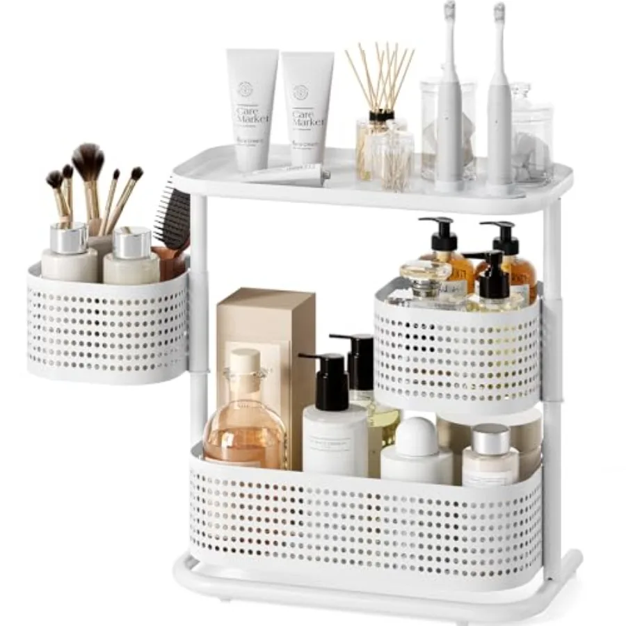 

3-Tier Rotating Bathroom Counter Organizer, Vanity Tray for Makeup and Skincare, Countertop Spice Rack Storage, Space-Saving Sh
