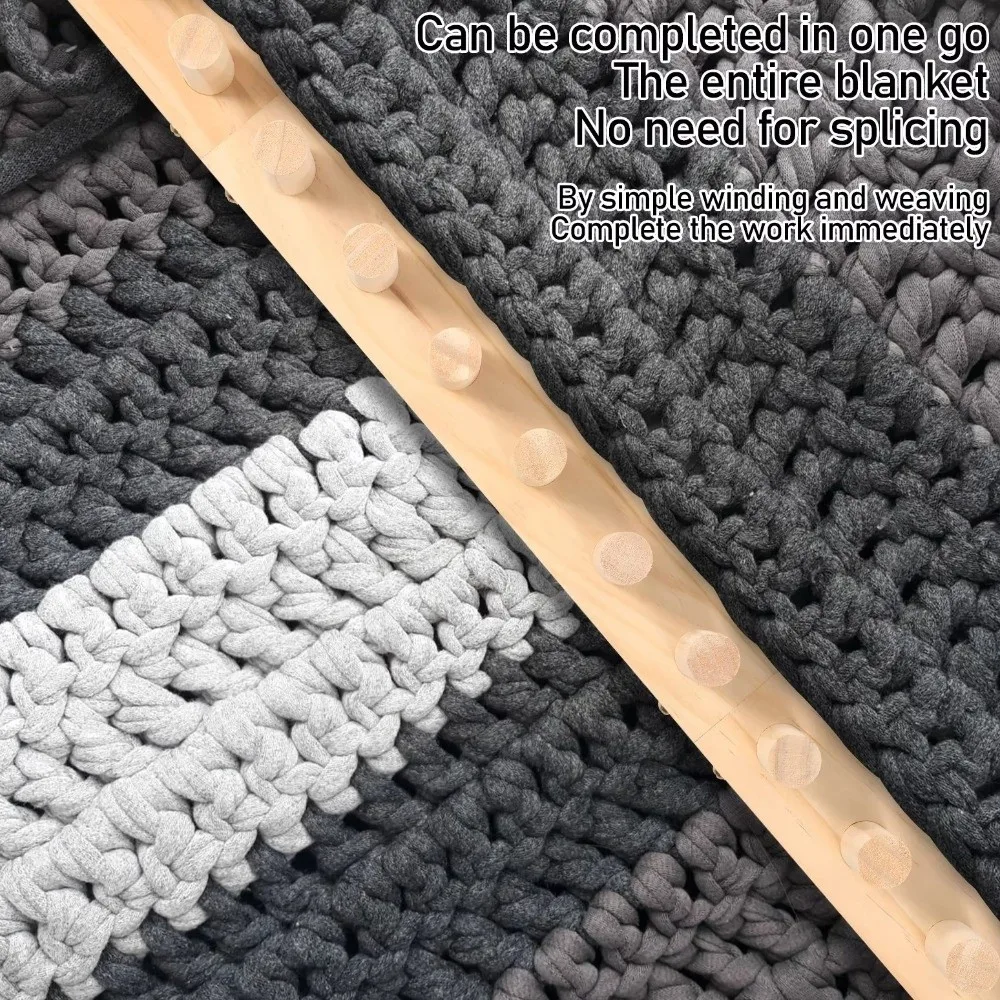 

Adjustable Chunky Blanket Loom Kit Handmade Craft with Installation Tools Knitting Loom Frame Multi-Size Handmade Weaving Kit