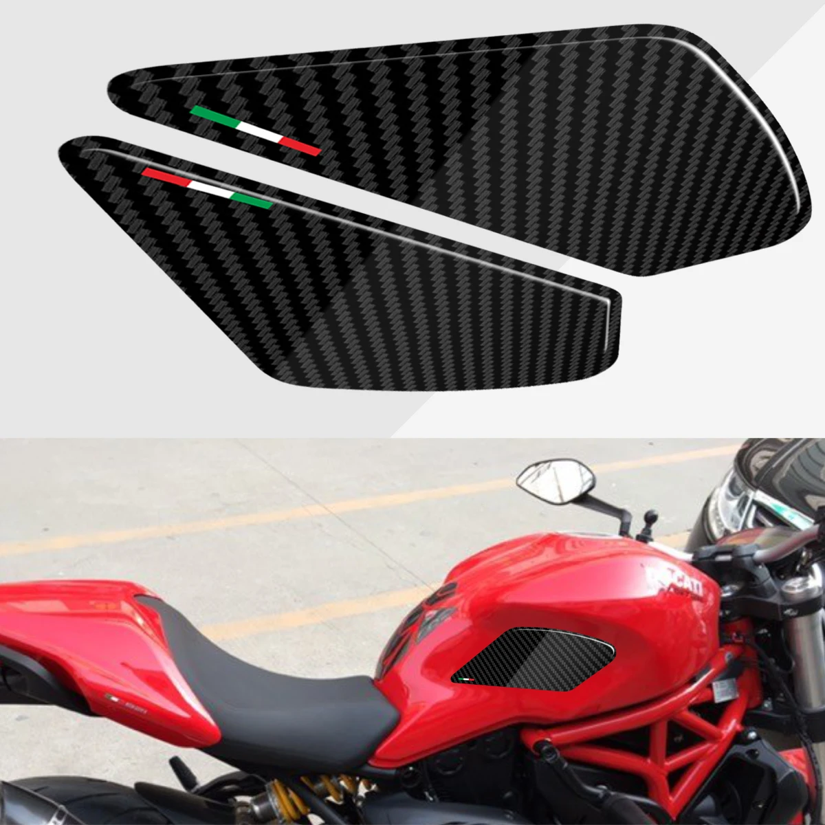 

For DUCATI MONSTER 821 797 1200 Motorcycle Side Tank Pad Protection Knee Grip Anti-slip