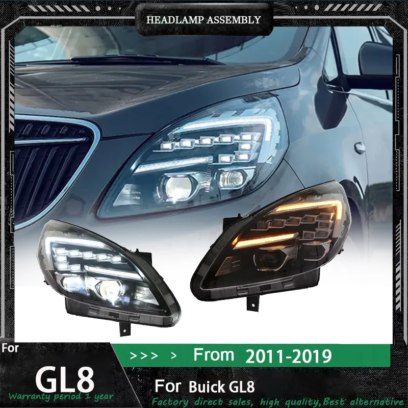 

Suitable for 2011-2019 Buick GL8 Fatty Head Fish headlight assembly modified LED lens daytime running light streamer steering