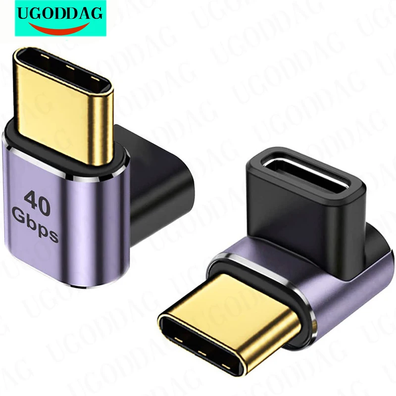 40Gbps USB C Adapter 90 Degree USB-C Extender Right Angle PD 100W Fast Charging for Steam Deck Switch Laptop MacBook Tablet