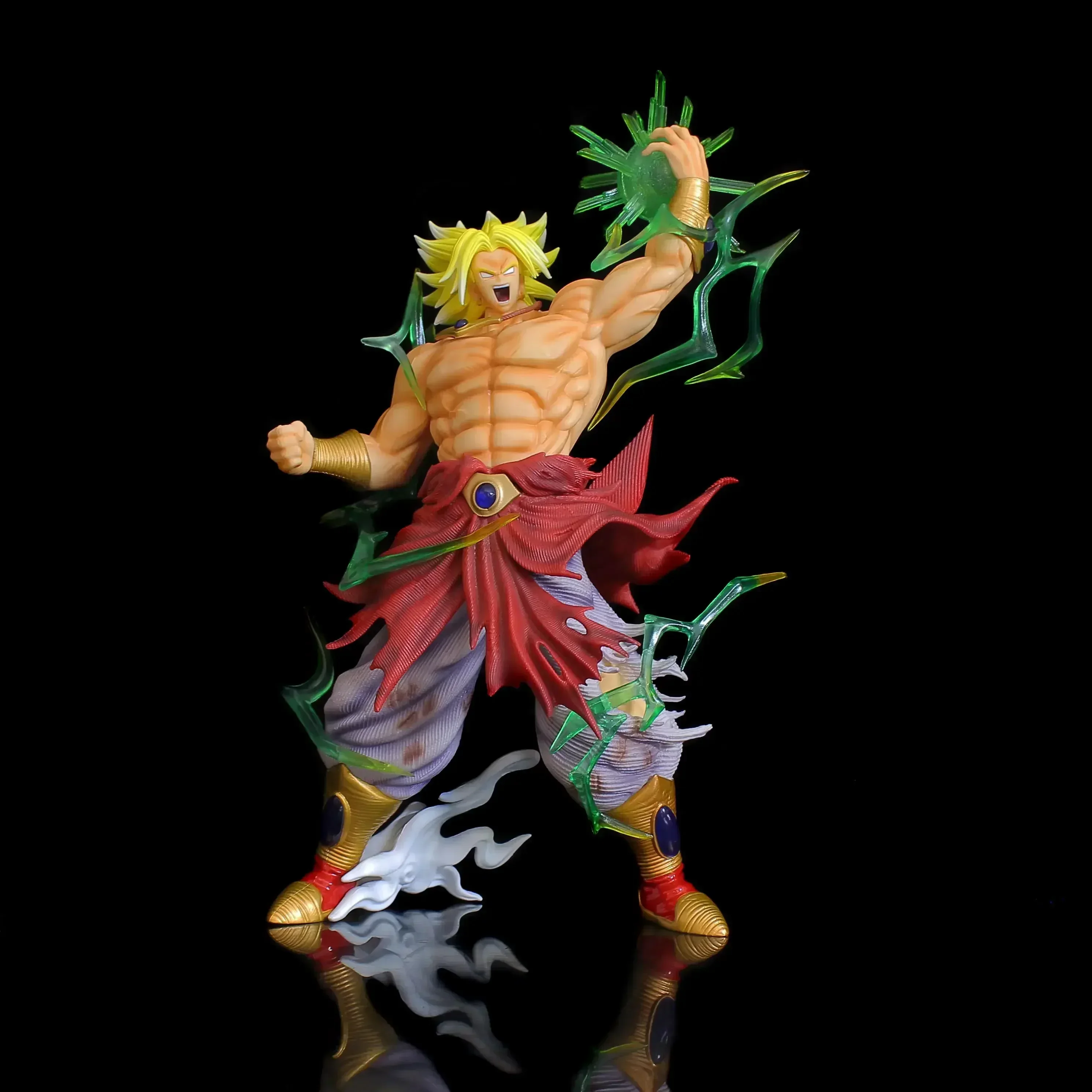 Dragon Ball 41 cm Figurki anime Super Broly Figurka akcji Bug Smsp 2 głowy Statuetka Figurka Led ze światłem Lalka Model Zabawki Prezent