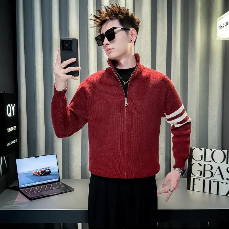 

American Sle Tee-Button Zipper Sweater Casual Loose Fit Soft Polyester Winter Long Sve Crew Ne Pullover ex