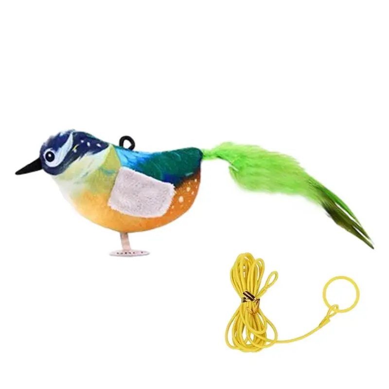 Universal Simulative Sound Bird Cat Plush Toy Cat-teasing Stick Replace Head Cat Toy Pet Supplies Plush Dangle Interactive Toy