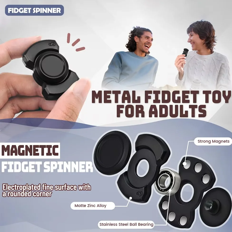 Leuk 3-in-1 spel Edc Fidget Toy Gepersonaliseerde Skeleton Ghost Fidget Spinner Legering Fidget Slider Stress Release Toy Adhd Toys