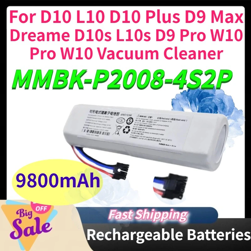 Dreame Vacuum Cleaner MMBK-P2008-4S2P Battery for D10 L10 D10 Plus D9 Max D10s L10s D9 Pro W10 Pro W10 Replacement Batteries
