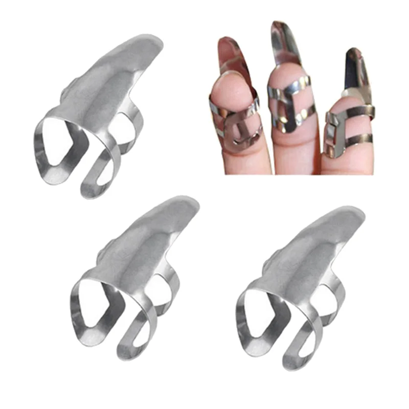 6Pc Adjustable Finger Thumb Picks Set Stainless Steel Finger Protective Finger Picks for Guitar Banjo Ukulele