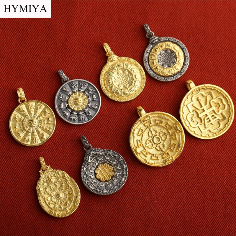 

Handmade 925 Silver Tibetan Nine Direction Bagua Symbol Amulet Charm