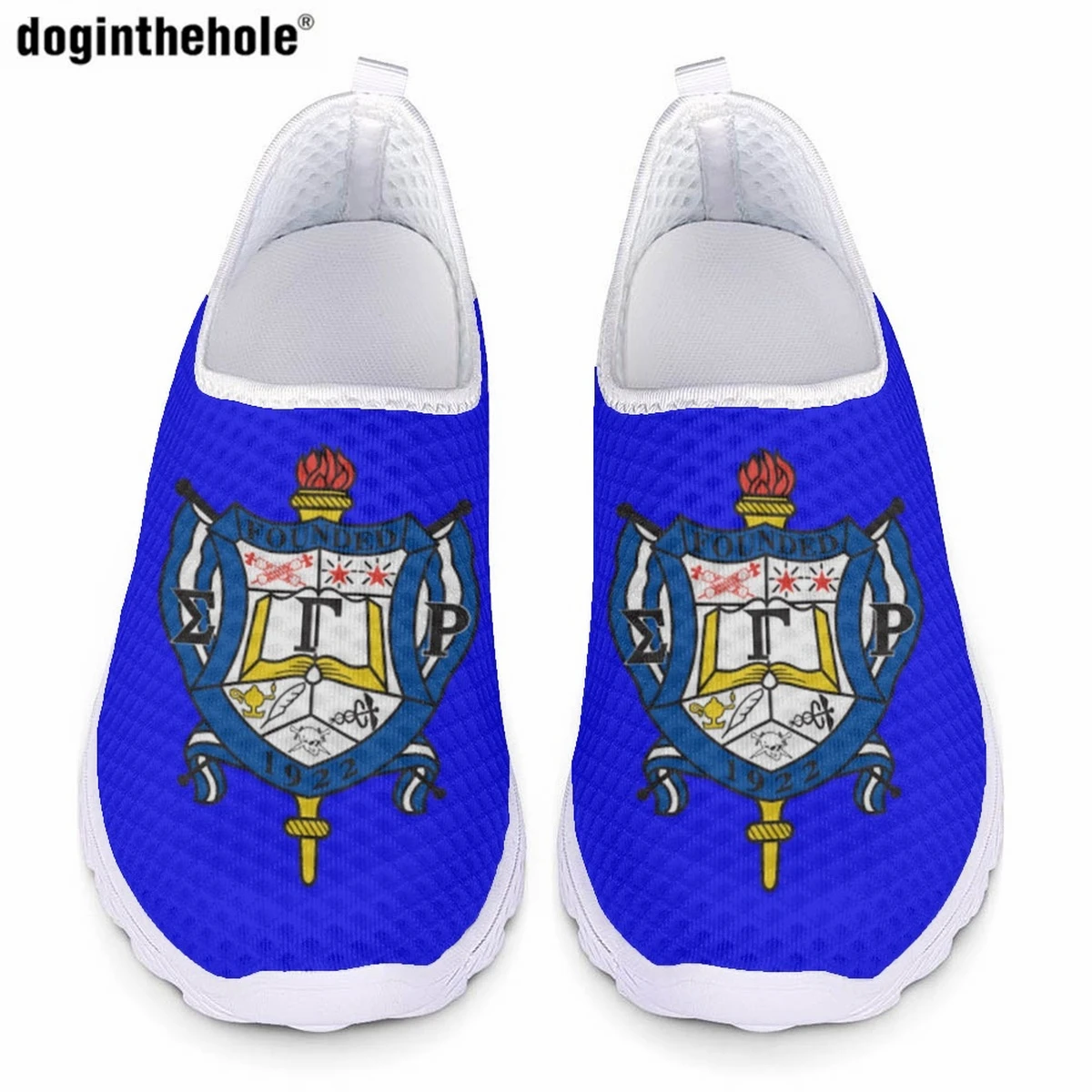 Doginthehole Sigma Gamma Rho Sorority Fashion Ladies Casual Flat Shoes for Women Summer Outdoor Sports Breathable Mesh Sneakers