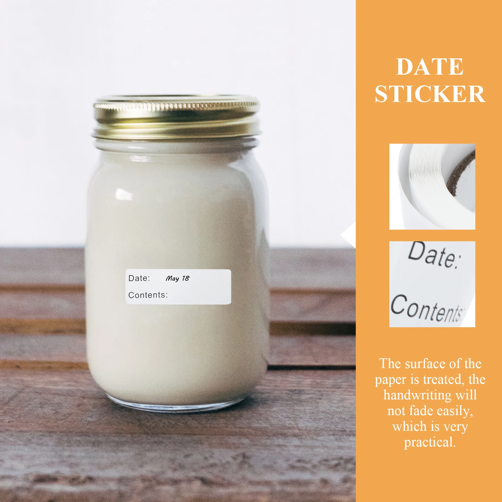 

6PCS Breast Milk Storage Labels Date Sticker Writable Adhesive Tags for Bottles Food Preservation Strong Stickiness