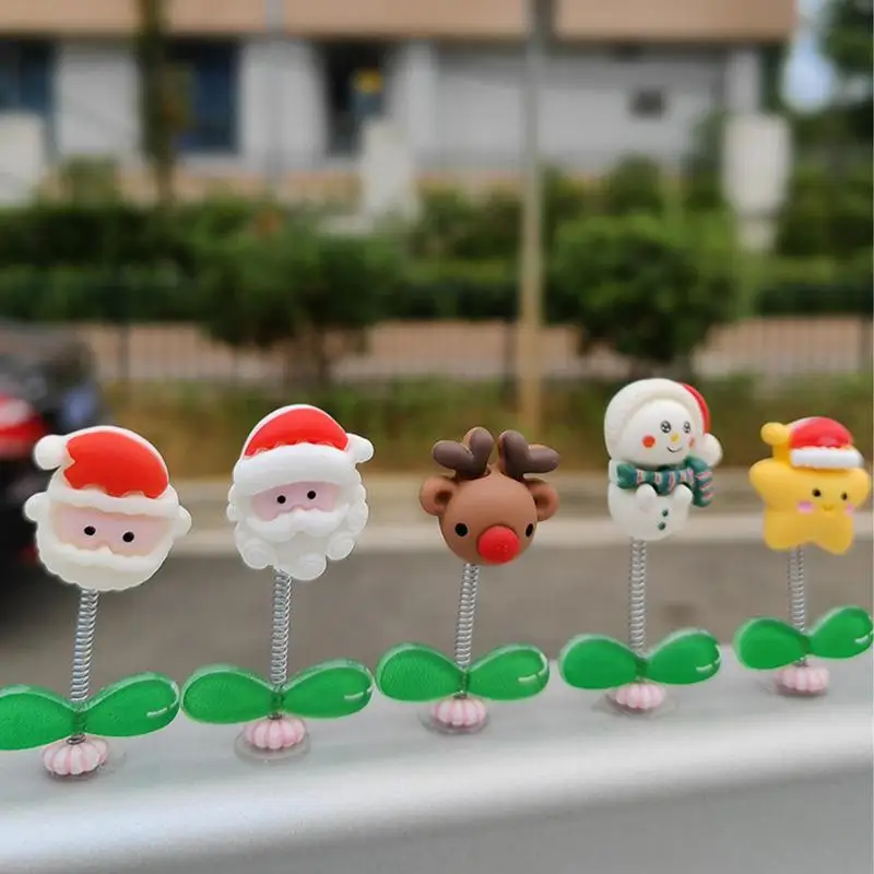 Car Dashboard Decorations Shaking Head santa snowman Christmas Ornaments Crafts Mini Toys xmas Gifts Car Interior decoration