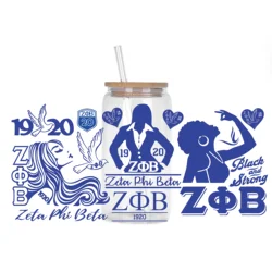 ZB series waterproof DIY Decals 3D transfers uvdtf crystal stickers 16oz uv dtf cup wraps for Libbey Glasses