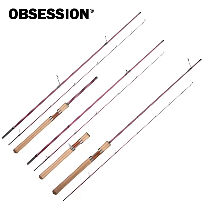 

OBSESSION PHANTOM 2 Setions Fresh Water Lake Rock Trout Fishing Rod 1.8m 2.1m 2.25m Solid Tip Spinning Casting Fishing Rod