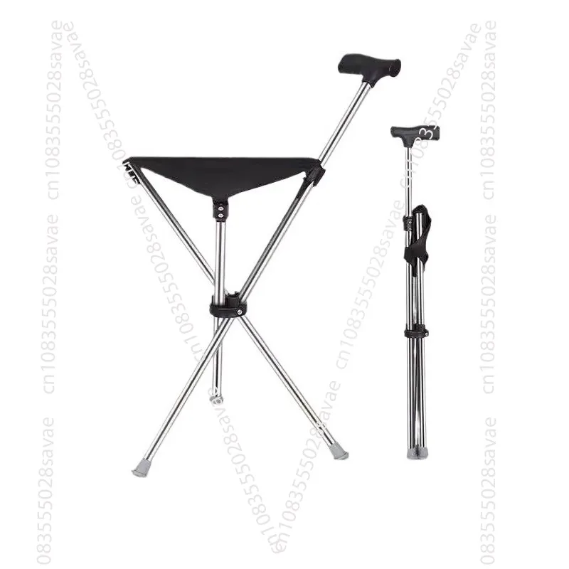 

Outdoor Foldable Canes Chair Stool Convenient Canes Hiking Climbing Equipment Hiking Canes Sit