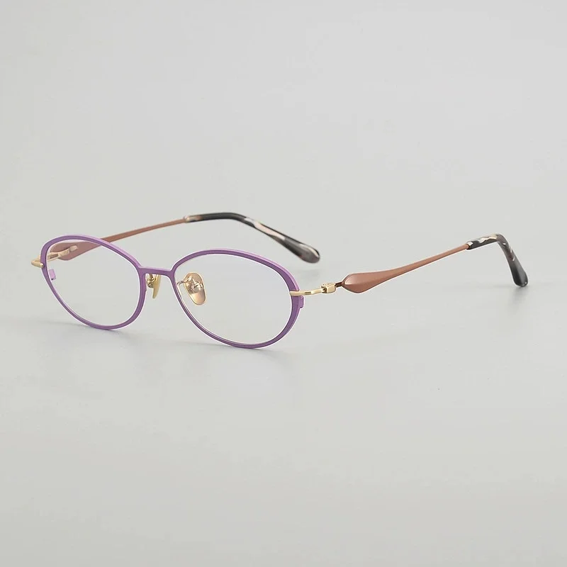 

Belight Optical Oval Shape Design Women Acetate with Titanium Eyeglasses Frame Prescription Lens OT-022