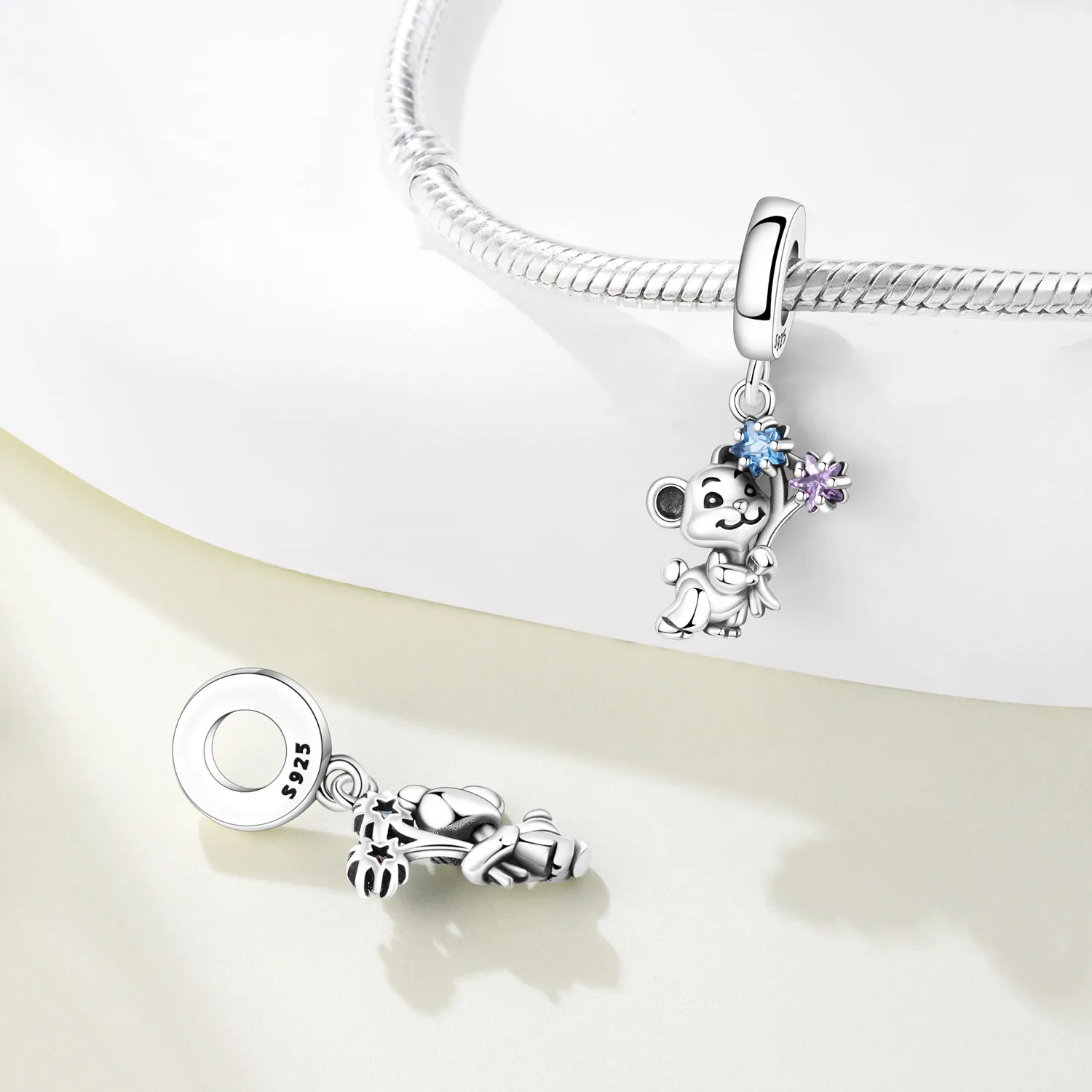 CYCUFF 925 Sterling Silver Star Bear Pendant Beads Fit Original Bracelet DIY Jewelry for Women Fashion Party Gift  Accessories