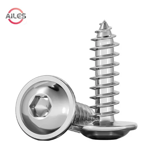 Imagen 1 del producto M3 M4 M5 M6 M8 cabeza de botón con almohadilla tornillos autorroscantes con casquillo hexagonal cabeza redonda con tornillos de junta acero inoxidable 304