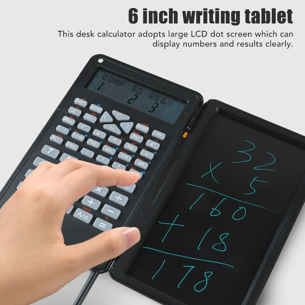 12 Digit Scientific Calculators LCD Notepad Foldable Function Calculator Stylus Writing Pad Math Calculator Office School Supply