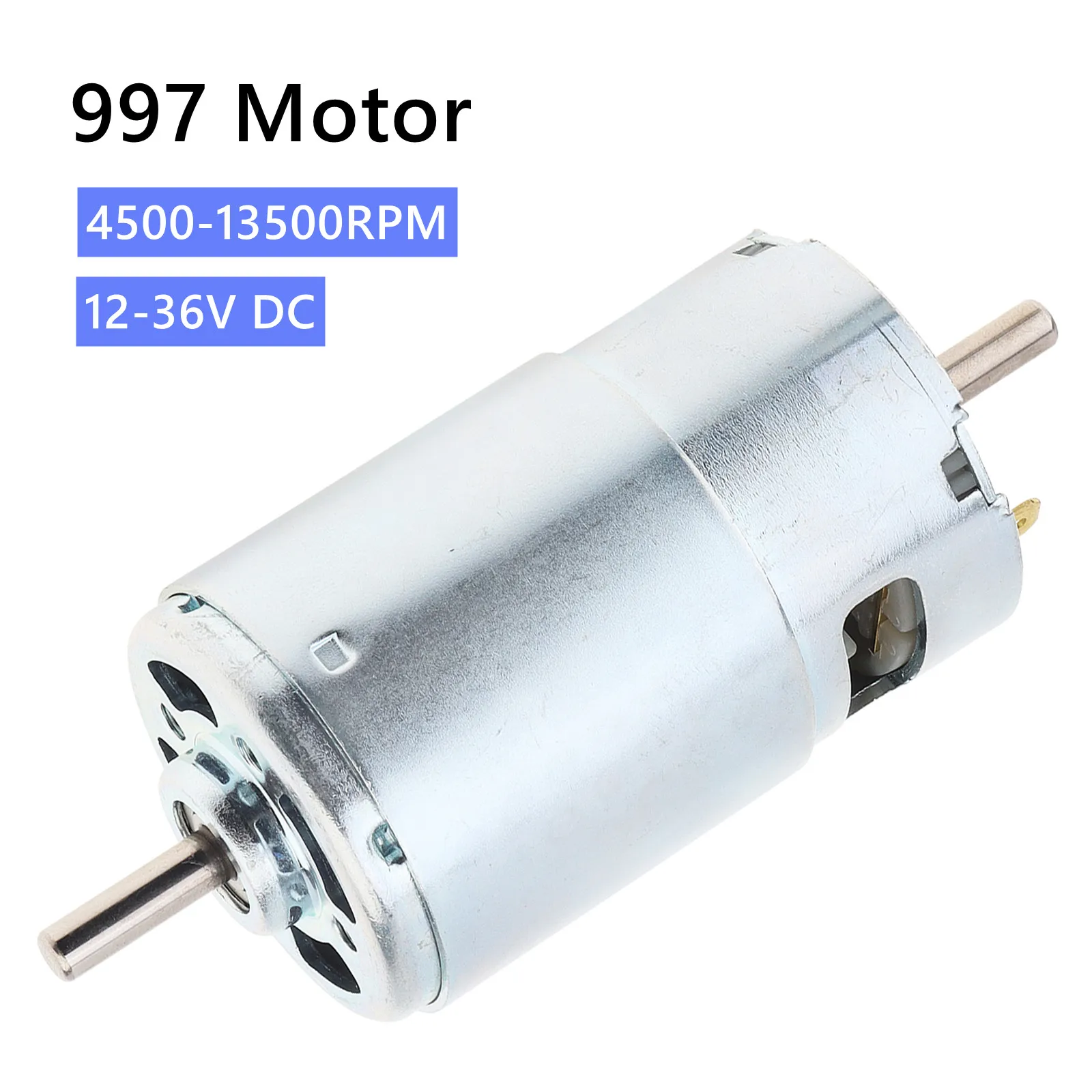 

997 DC Motor 12V-36V Double Output Shaft Large Torque Micro Motors for DIY Power Tools / Processing Lathe with Ball Bearings