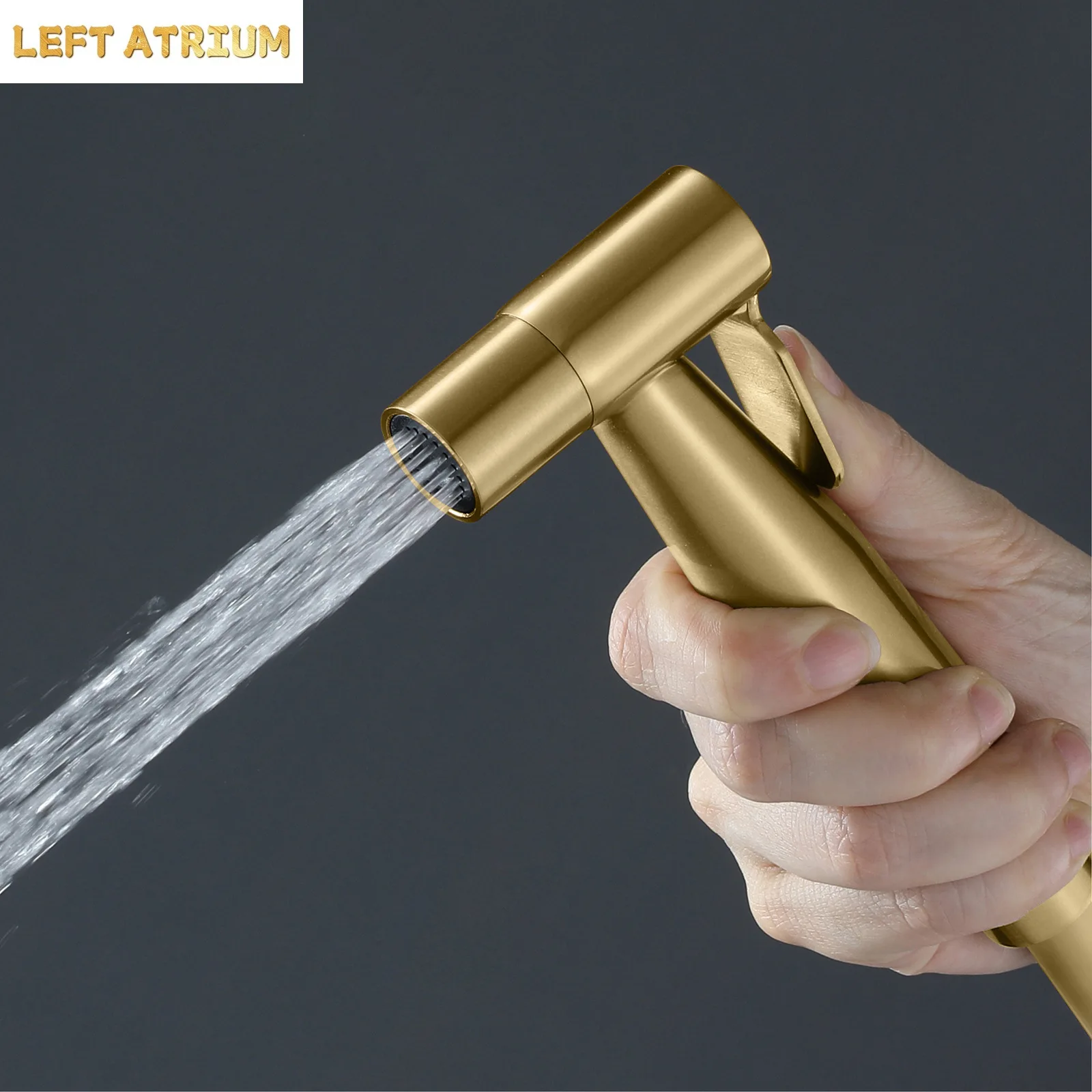Bathroom single cold brushed gold women's washer toilet copper spray gun set kitchen flush cleaning toilet washer G1/2