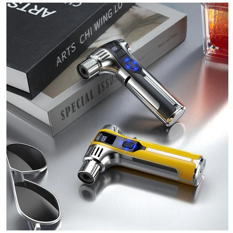 2026 Handheld Welding Gun Windproof Lighter Charging Digital Display Point Moxibustion Cigar Outdoor Barbecue Spray Gun Igniter