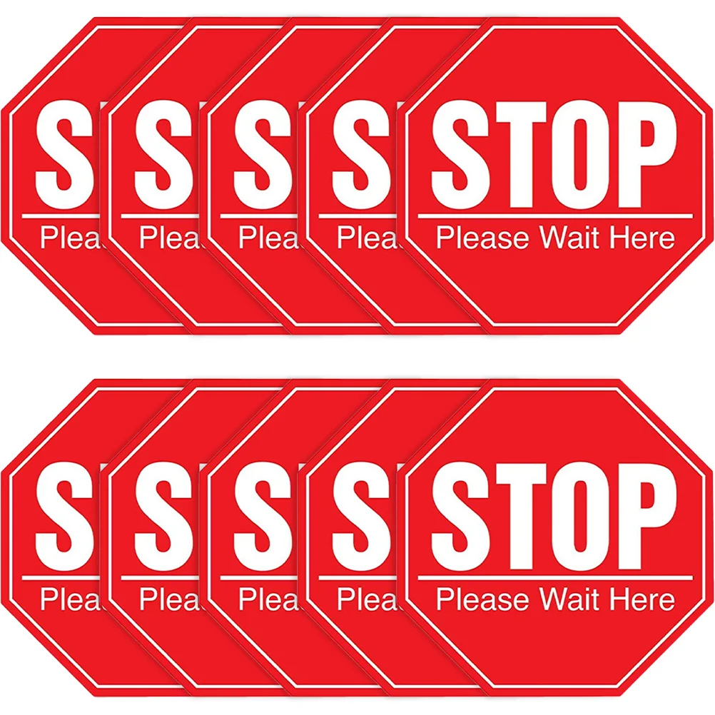 10 Pcs Stop Epidemic Prevention Wall Sticker Social Distancing Awareness Sign Keep Distance Stickers Safety Floor Warning Signs