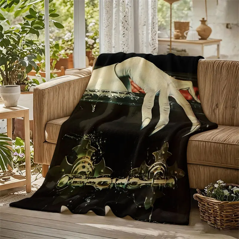Vintage Mysterious Hand Flannel Blanket Perfect for Sofa Office Bed Travel Sleep Read Relax Camping Four Season Use