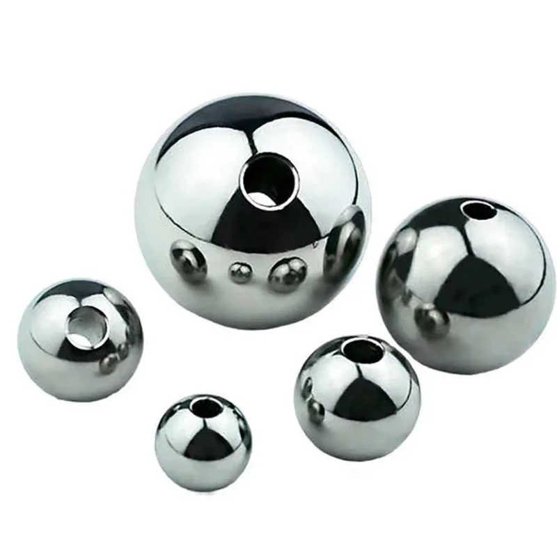 1-30pcs Od13mm-22mmpiercing Stainless Steel Balls Through Hole Unthreaded Steel Bead Diy Jewelry Beading Round Ball Accessories