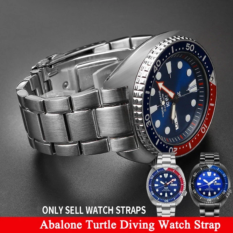 22mm Solid Stainless Steel Watchband For Seiko Abalone PROSPEX Turtle Diving SRPE99K1 Watch Strap 773srp774srp777 Men Bracelet