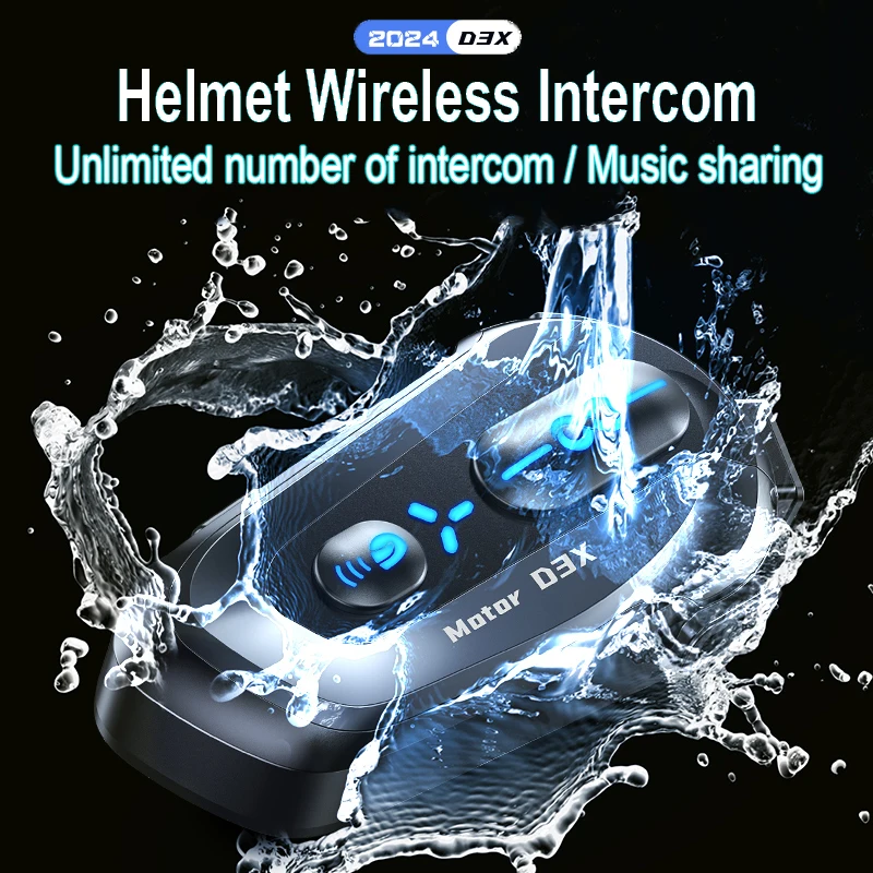 Motorcycle Helmet Unlimited People Intercom Communication 1000Mah Wireless Helmet Bluetooth Headset Noise Reduction 600 Meters