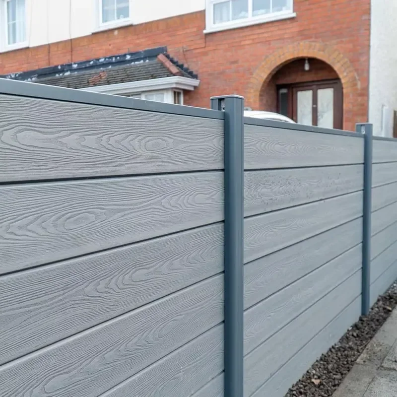 Modern Nature Wood WPC Fence Panels Easy-to-Install Waterproof Garden Decorative Composite Boards 1.8x1.8M 5-Year Warranty
