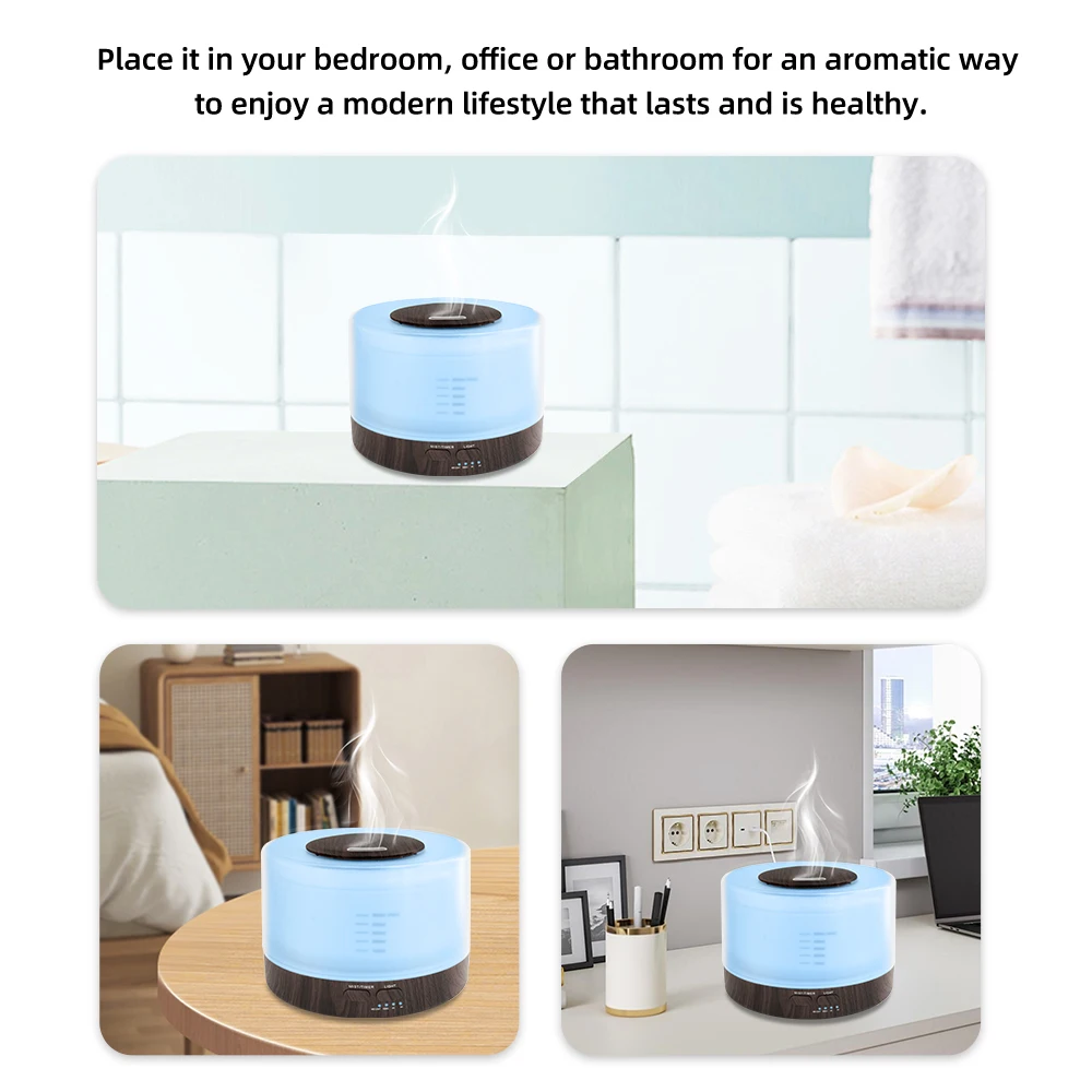 Nowy Home Spa Essential Duży dyfuzor olejków zapachowych o pojemności 16,9 uncji do sypialni do jogi Biura 7 świateł Timer Bezpieczne automatyczne wyłączanie