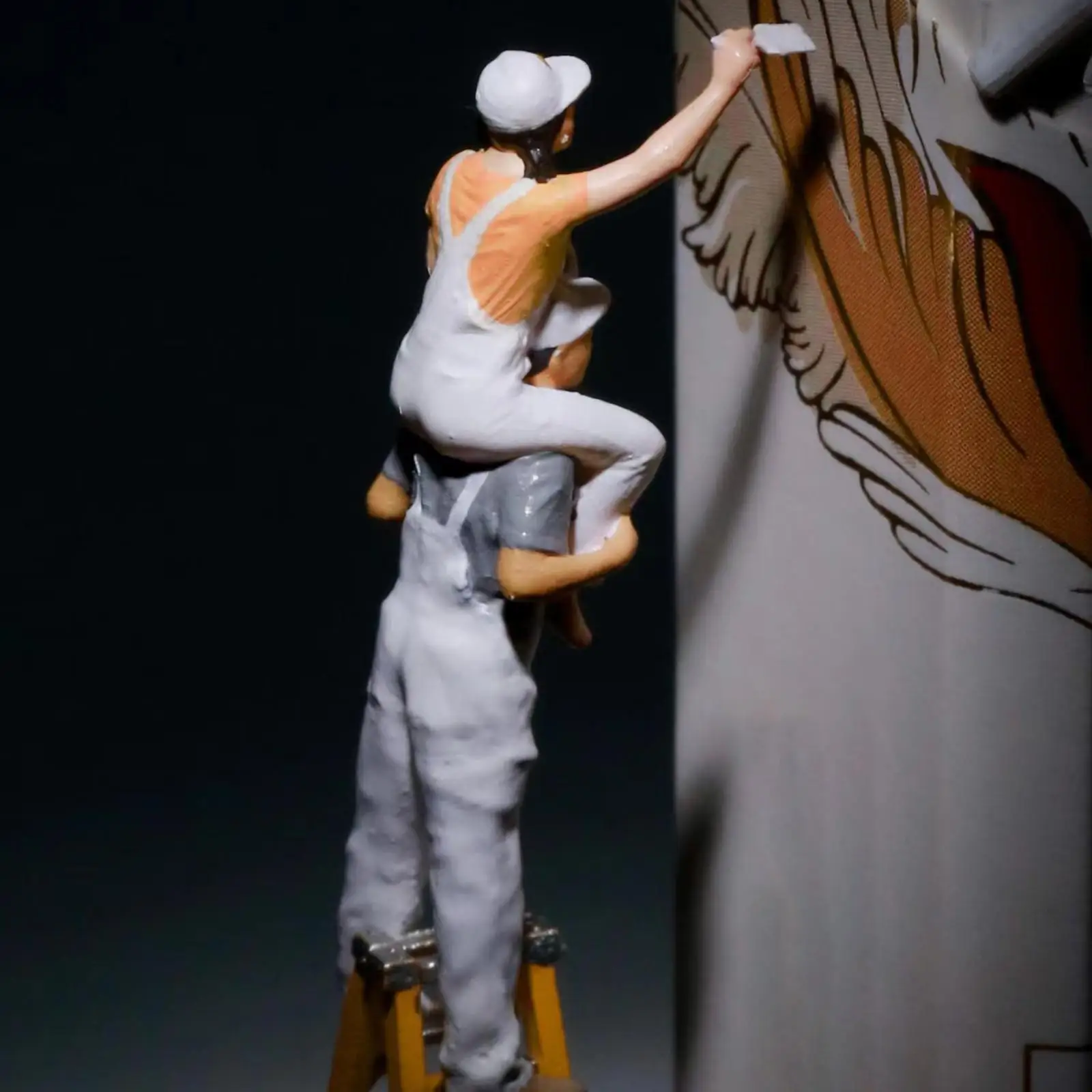 1:87 تماثيل أشخاص مصغرة لملحقات تخطيط المشهد مزدوجة