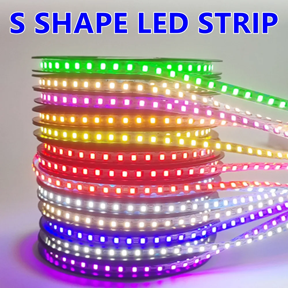 1-50m S Shape Led Strip 6mm PCB Width 2835SMD DC12V 120Leds/M Flexible Bendable Foldable DIY Sign Letter Lights For Neon Tape