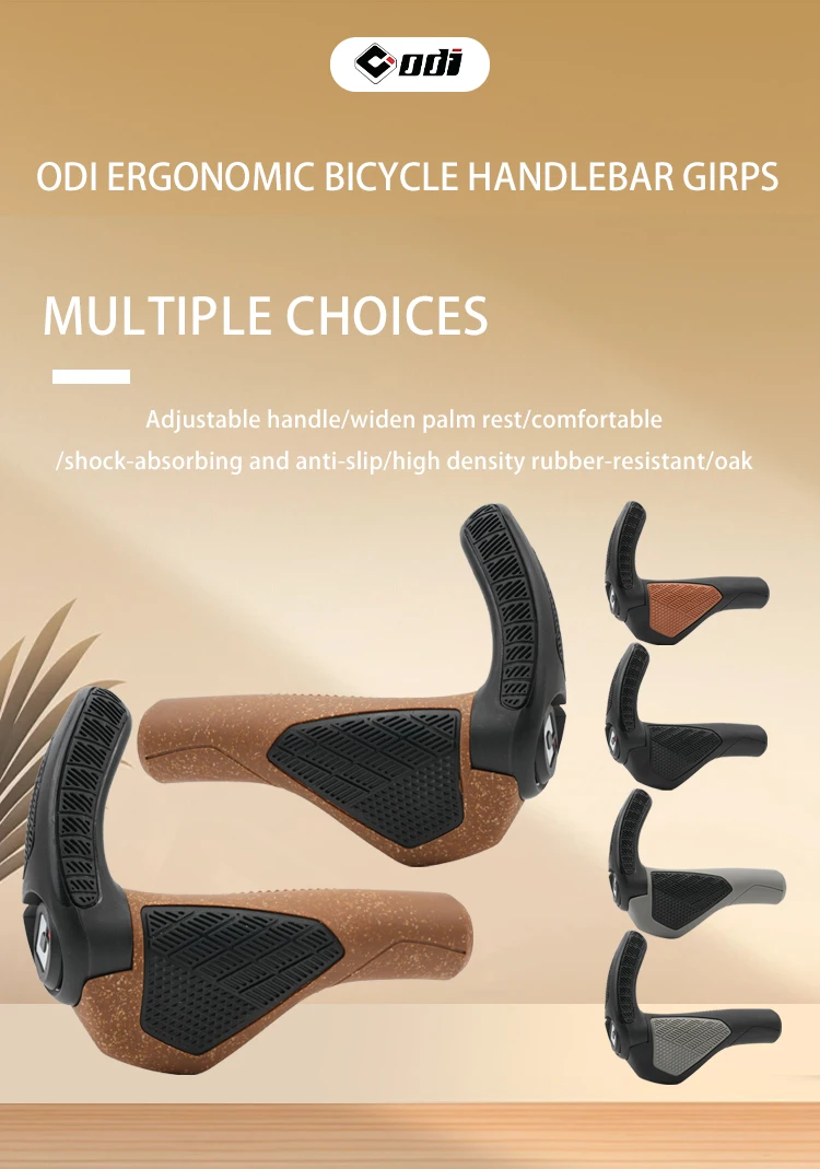ODI GP3-Pro MTB-Griffe, ergonomisch, bequem, Gummi/Eiche, Mountainbike-Lenkerabdeckungen mit großem Polster zum Festrasten für Rennräder – Detail 1