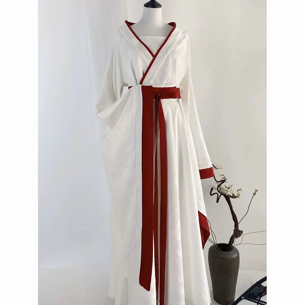 

Комплект Hanfu Wei Jin 2025 — женское платье Han с высокой талией, элегантный китайский традиционный костюм, женское платье Hanfu