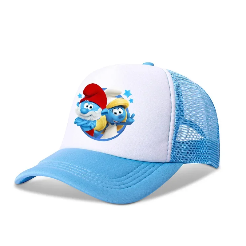 Smurfs Baseball Cap for Kids Cartoon Sun Hat Peaked Hats Adjustable Boys Girls Sunscreen Outdoor Snapback Caps Decor Accessories