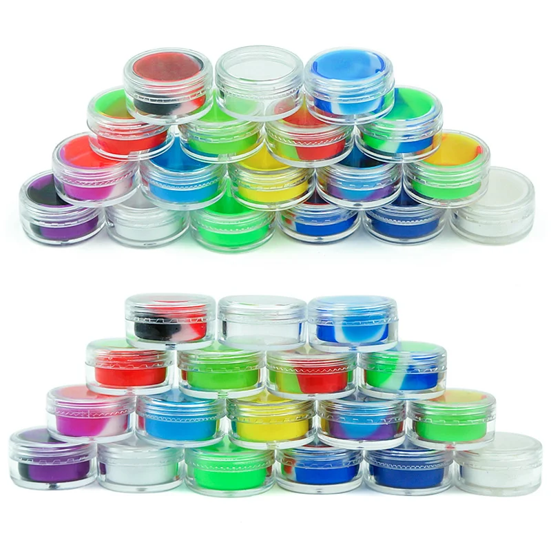 3 pcs 5ML 7ML 10ML silicone wax container Cosmetic container Pill Storage box Oil container smoking tobacco container