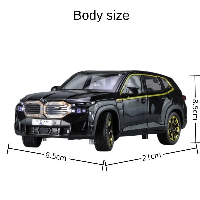 New 1/24 BMW XM Alloy Car Model Boy Metal Sound and Light Toy Car Large Simulation Car Decoration