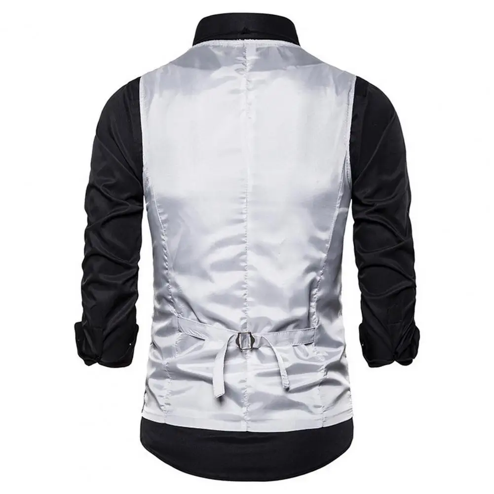 Soft Warm Men Vest Solid Color Sleeveless Vest Jacket Sequin Sleeveless Slim Fit Men's Vest Bow Set for Stage Show Emcee