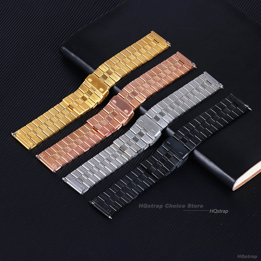 Ремешок металлический для Huawei Watch GT2 3, быстросъемный браслет из нержавеющей стали для Samsung Galaxy Watch, 20 мм 22 мм