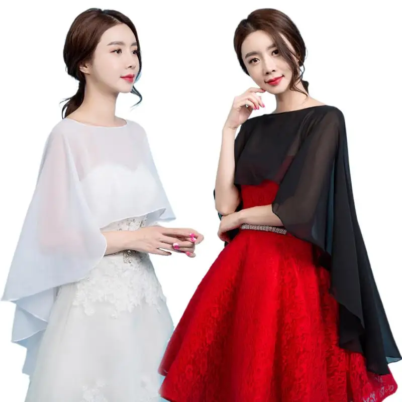 Fashion Korean style women Wedding shawl, chiffon  shirts,candy color chiffon blouse tops Dress cape